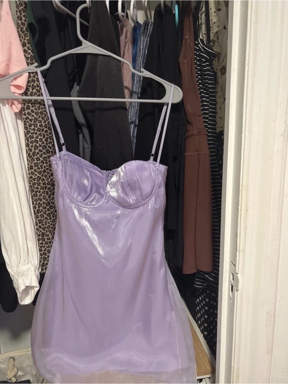 Princess Polly Lilac Satin Bustier Mini Dress